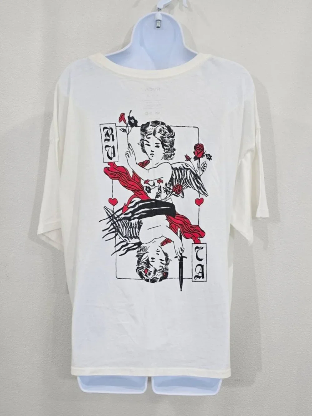 RVCA ✦ Angel Graphic Tee ✦ White Streetwear Art Print Top Casual Style M - Picture 3 of 7